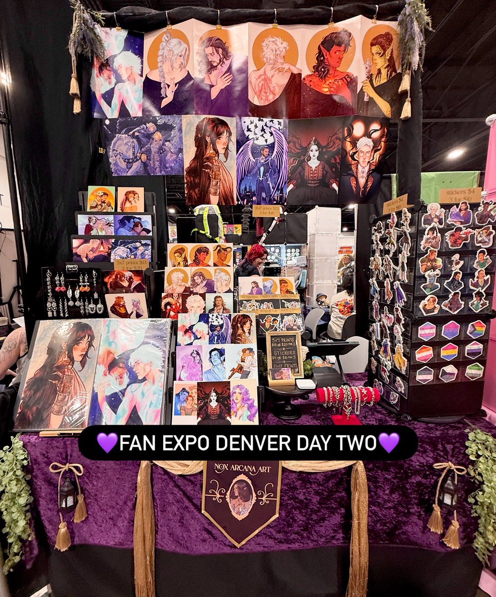 noxarcanaart's tweet image. day two fan expo denver!!! got baldur’s gate critical role dragon age arcane etc etc come say hi 💗