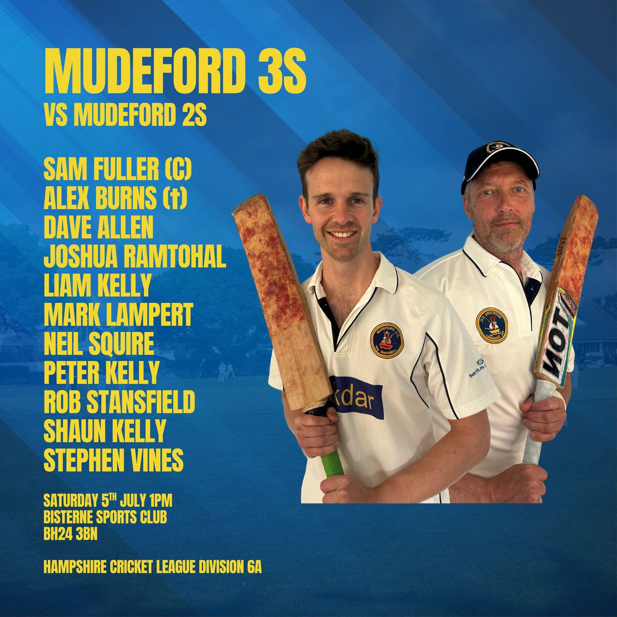 🚨 TEAM NEWS 🚨

Mudeford 1st XI vs South Wilts 3rd XI
Mudeford 3rd XI vs Mudeford 2nd XI

All matches start at 1pm

#cricket #cricketclub
#cricketlovers #crickettraining #local #localcricket #mudeford #UpTheMuddies #Seasiders