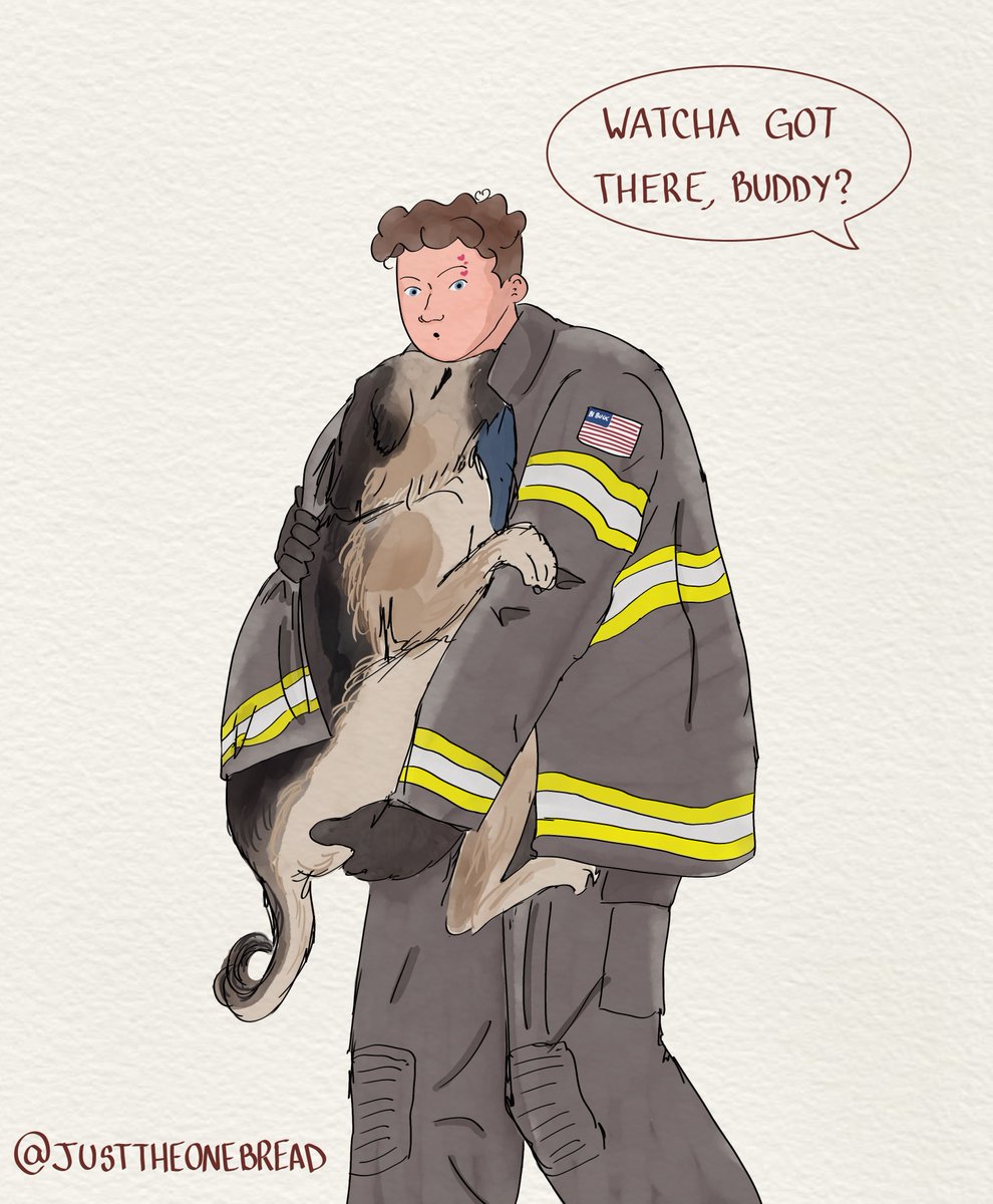 buck sneaking blaze in his turncoat but he's played by bear 

#911onabc #EvanBuckley