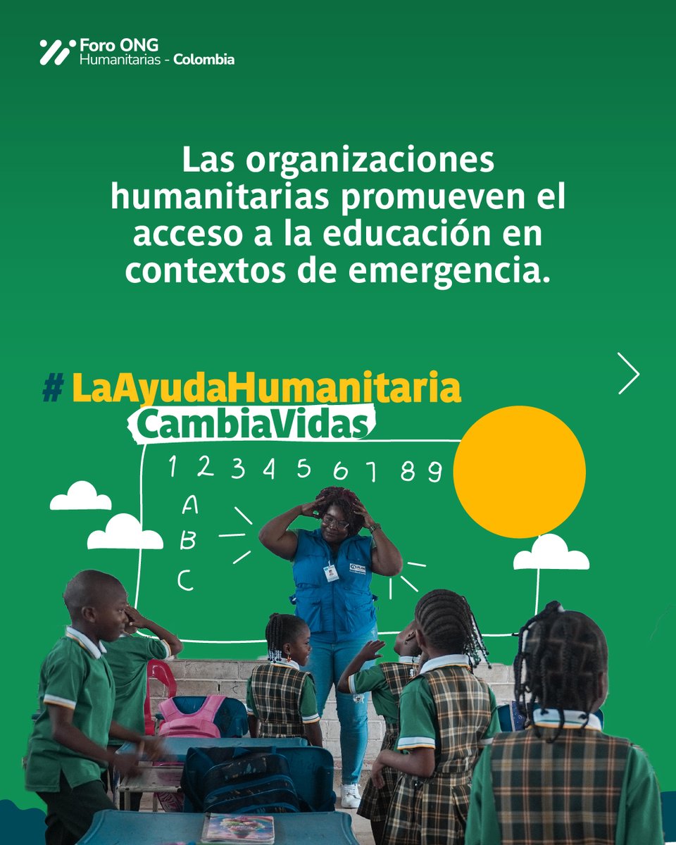 HumanitarianCol's tweet image. La educación en emergencias protege a niños y jóvenes del conflicto, previene riesgos y abre oportunidades. #LaAyudaHumanitariaCambiaVidas