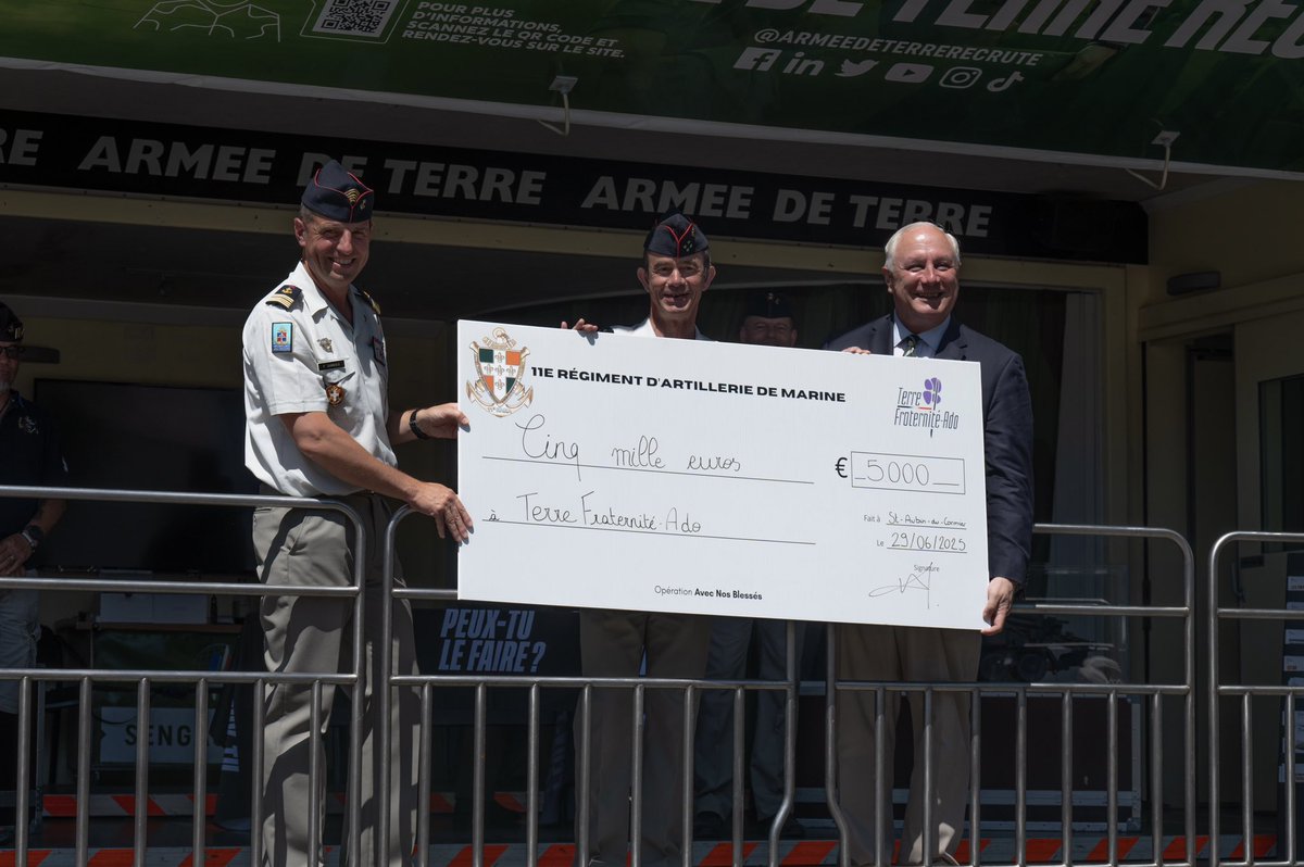 Lors de nos Journées Portes Ouvertes, nous avons remis un chèque à <a href="/TerreFrat_ADO/">Terre Fraternité-Ado</a> d’un montant de 5000€. 
Ce montant a pu être récolté grâce au Relais des 3 garnisons réalisé au mois de mai ainsi qu’à la tombola organisée pour les JPO. 

#ANB #AvecNosBlesses