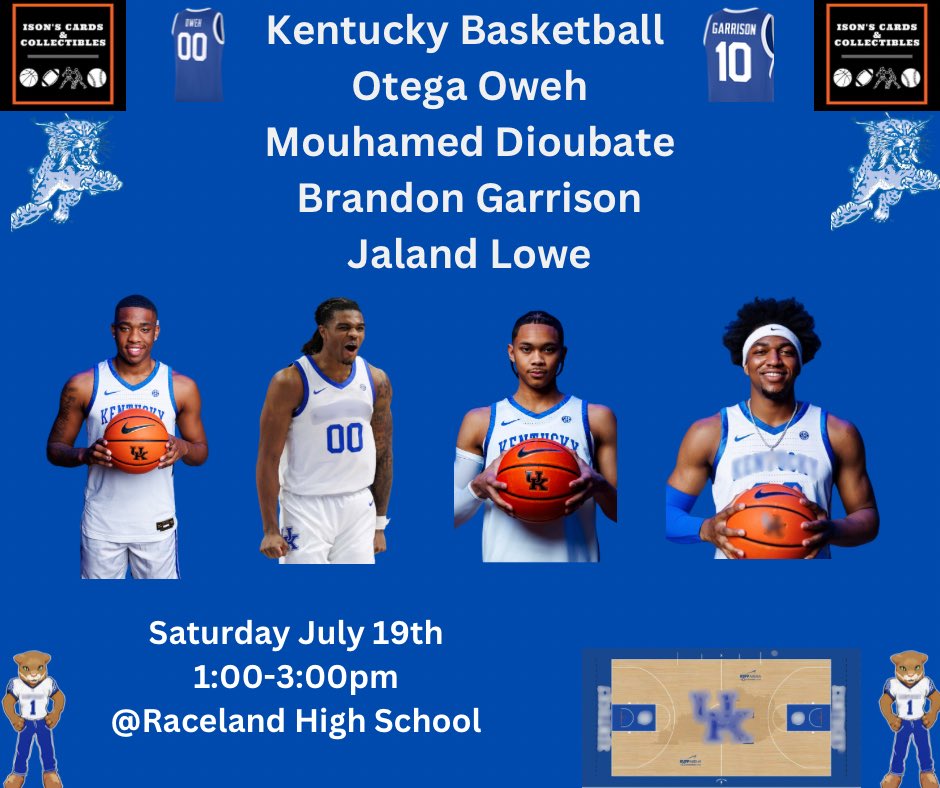 Peyton Ison (@peytonison2) on Twitter photo 15 Days!
Get Ready Kentucky Fans!!!
#BBN #GoCats #GoBigBlue #Kentucky
<a href="/brandonGarriso/">brandon garrison</a> <a href="/MoDioubate/">Mouhamed Dioubate ® (Mo D)</a> <a href="/jalandlowe/">@JalandLowe</a> <a href="/OtegaOweh/">Otega Oweh</a> 15 Days!
Get Ready Kentucky Fans!!!
#BBN #GoCats #GoBigBlue #Kentucky
<a href="/brandonGarriso/">brandon garrison</a> <a href="/MoDioubate/">Mouhamed Dioubate ® (Mo D)</a> <a href="/jalandlowe/">@JalandLowe</a> <a href="/OtegaOweh/">Otega Oweh</a>