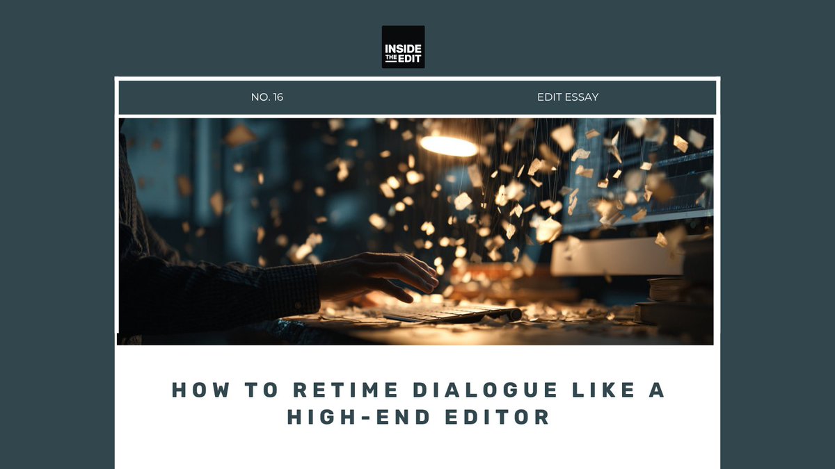 Inside The Edit (@insidetheedit) on Twitter photo Re-timing dialogue is a high-level editing skill.
It controls pace, meaning, and emotional tone
New blog:  insidetheedit.com/blog/how-to-re… Re-timing dialogue is a high-level editing skill.
It controls pace, meaning, and emotional tone
New blog:  insidetheedit.com/blog/how-to-re…