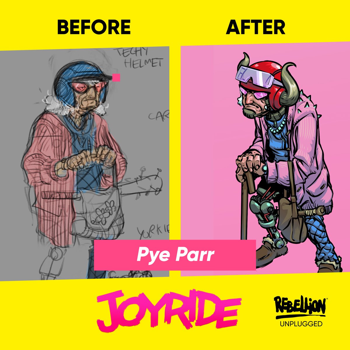 We heard you liked seeing the sketches from some of our games eh? Here's another office favourite - The Bionic Nan. She's a badass and so is legendary Pye Parr. We are not worthy.

🎲 Joyride: Survival of the Fastest
🖌️<a href="/PyeParr/">Pye</a>