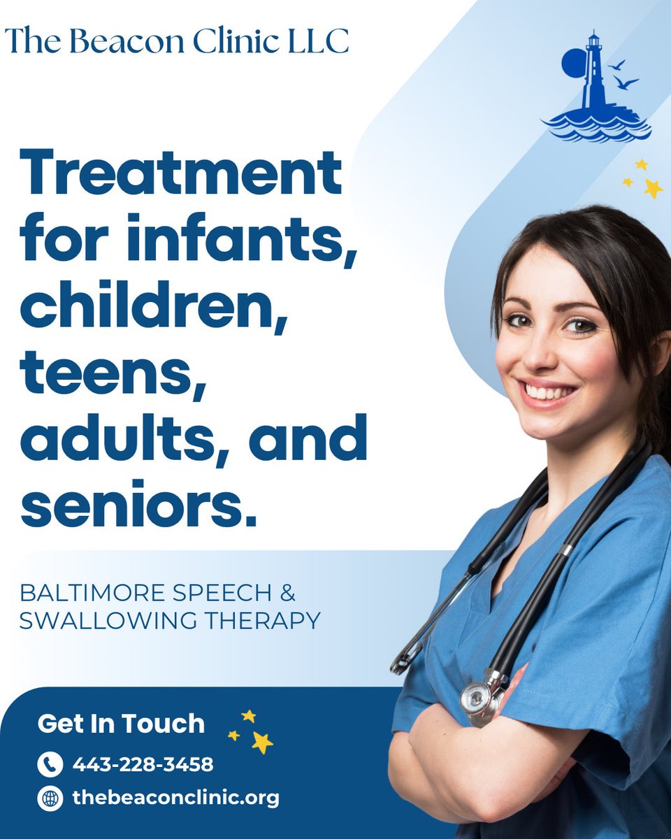 🗣️ That’s right, you heard us!

We treat everyone. From babies just learning to eat and talk, to adults working on recovery, to seniors improving communication and swallowing—The Beacon Clinic LLC is here for you. #Slp #baltimore #allages #allagetherapy #infants