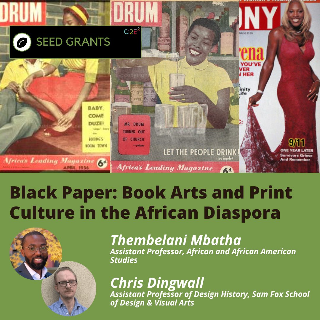 Center for the Study of Race, Ethnicity & Equity (@cre2_washu) on Twitter photo Thembelani Mbatha and Chris Dingwall’s project examines and explores the formations of Black print cultures in the United States and Africa through the collections of the Washington University Library. Thembelani Mbatha and Chris Dingwall’s project examines and explores the formations of Black print cultures in the United States and Africa through the collections of the Washington University Library.