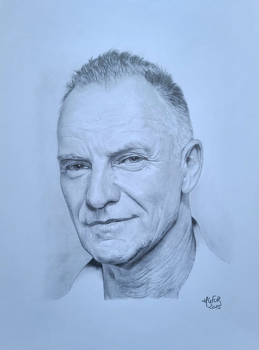 Sting, 
Dessin aux crayons graphite 
Sur feuille A3 Bristol
