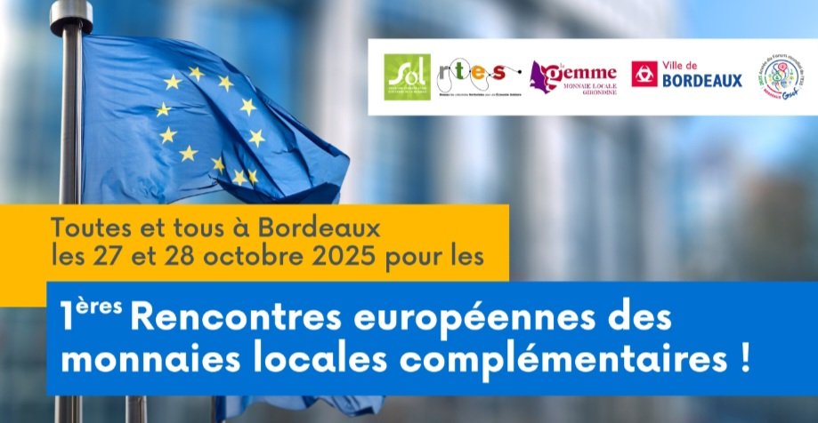 [#Ess - #MLC] <a href="/ReseauRTES/">RTES</a> : Rendez-vous les 27-28/10 à <a href="/Bordeaux/">Bordeaux</a> (33) pour les "1ère Rencontres européennes des #MLC" ! ➡️ share.google/9LB58yK7crNoim… 🪙🇪🇺 cc <a href="/LaGemmeMonnaie/">La Gemme - Monnaie locale girondine</a> <a href="/MESecosolidaire/">MOUVEMENT POUR L'ECONOMIE SOLIDAIRE</a> <a href="/CRESS_NvlleAqui/">CRESS Nouvelle-Aquitaine</a> @Gironde <a href="/tduverger/">Timothée Duverger</a> ⤵️