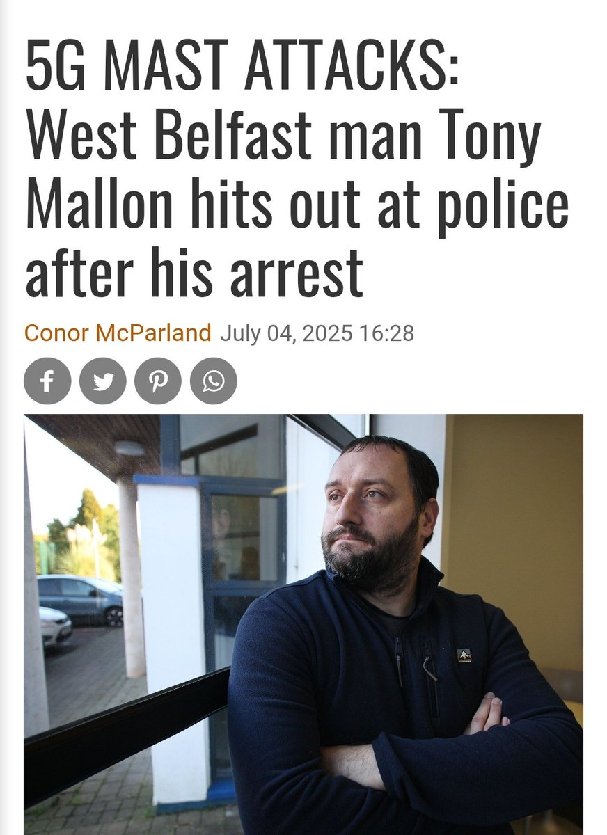 So Tony Mallon was lifted for burning 5g Towers in West Belfast. 

HAHAHAHAHAHAHA