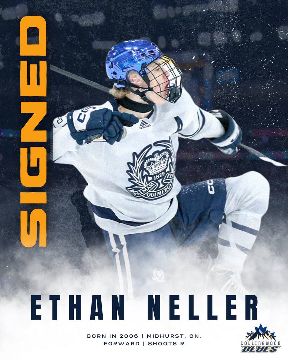 The Collingwood Blues are pleased to announce the addition of 2006-born forward Ethan Neller from Upper Canada College!

Welcome to the Blues, Ethan! 

#CollingwoodsTeam
#PoweredByNutrafarms
#drivenbymikejacksonGM