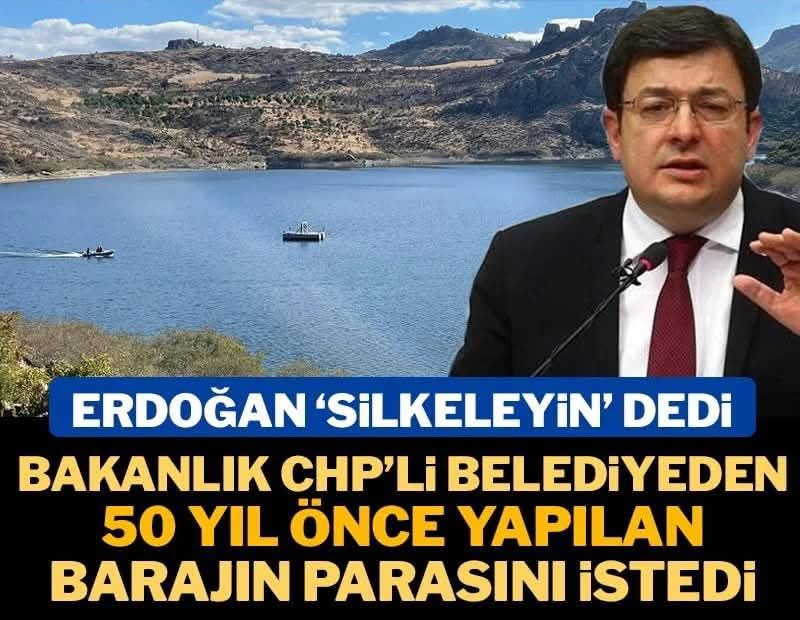 📌Erdoğan 'silkeleyin' dedi, AKP silkeliyor!!!
    Bakanlık CHP'li belediyeden 50 yıl önce yapılan barajın parasını istedi..
    Çanakkale Belediye Başkanı Muharrem Erkek, DSİ’nin 1975’te inşa edilen Atikhisar Barajı’nın maliyeti gerekçesiyle belediyeden 300 milyon TL istediğini