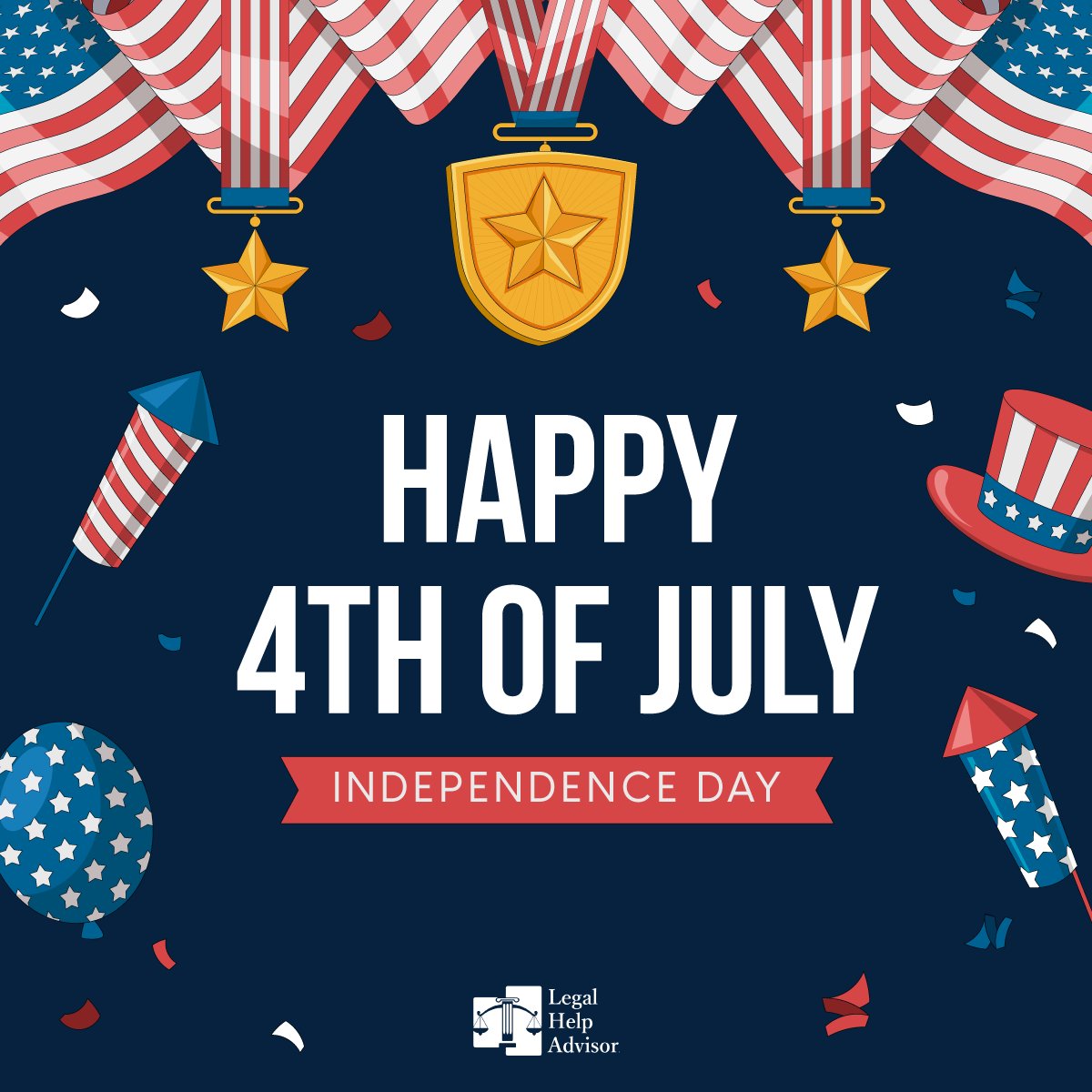 LHA_LegalHelp's tweet image. Happy 4th of July!

Today we celebrate freedom, community, and the pursuit of justice. Enjoy the holiday, stay safe, and remember, we’re here to support you in your fight for what’s right!

#Happy4th #CommunityStrong #LegalHelpAdvisor