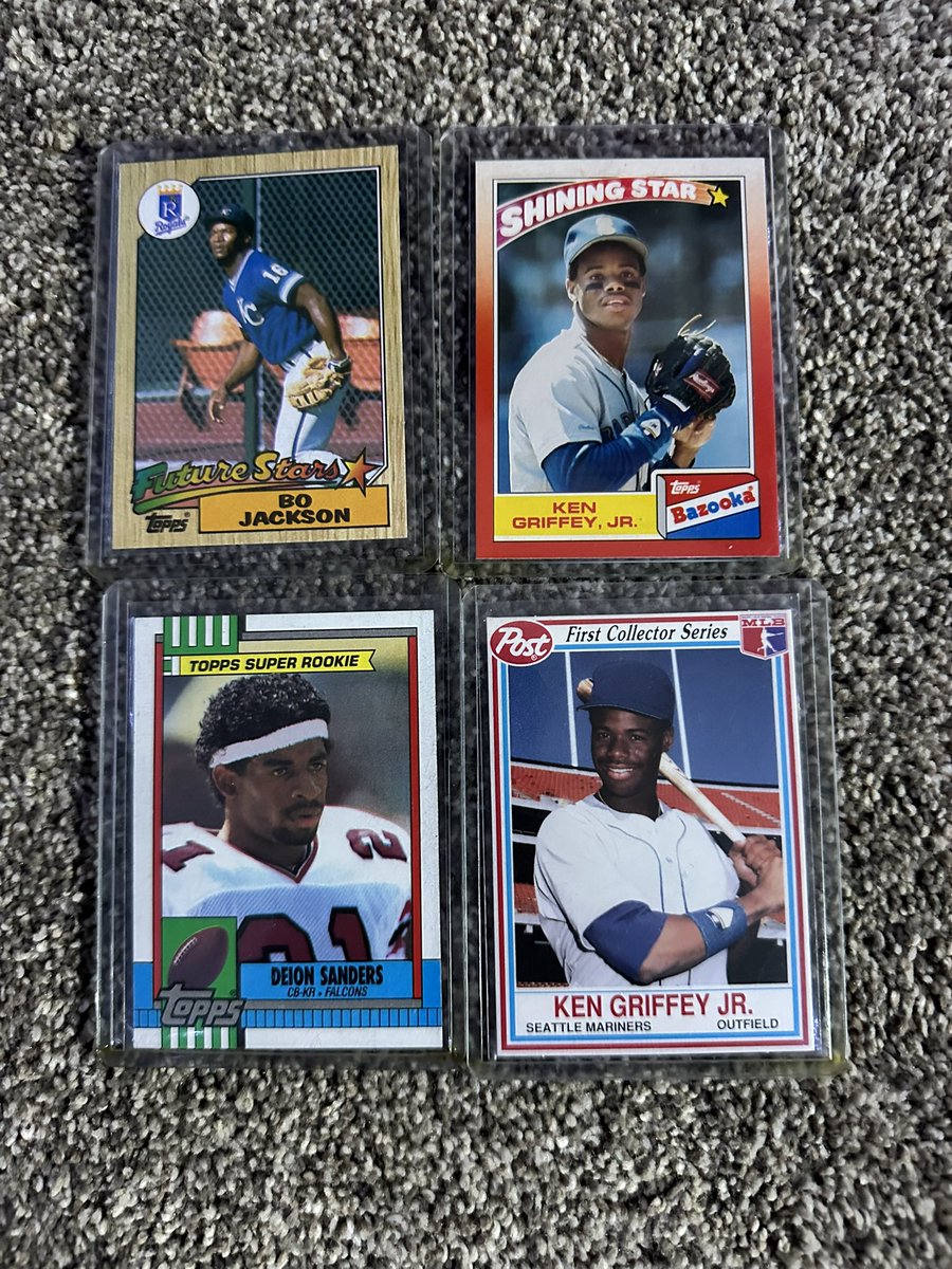 BO future stars $2
Griffey Bazooka $5 
Sanders RC $1 
Griffey Post $1.50
#dauencards