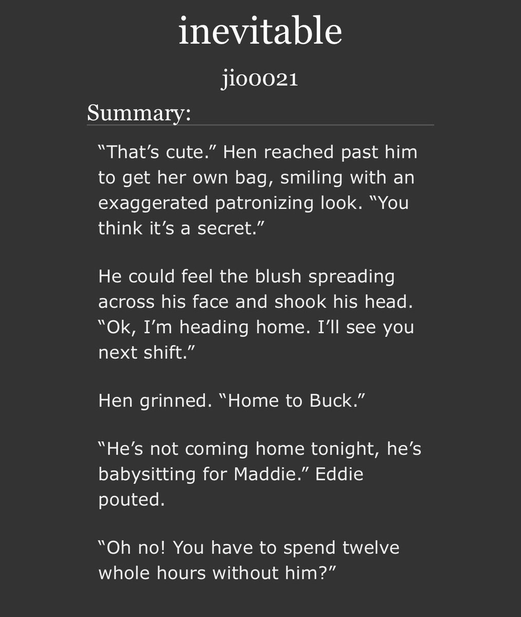 mz111271's tweet image. 💞new fic! 💞
• buddie being so so soft for each other
• bobby lives !
• literally just fluff
archiveofourown.org/works/67164064