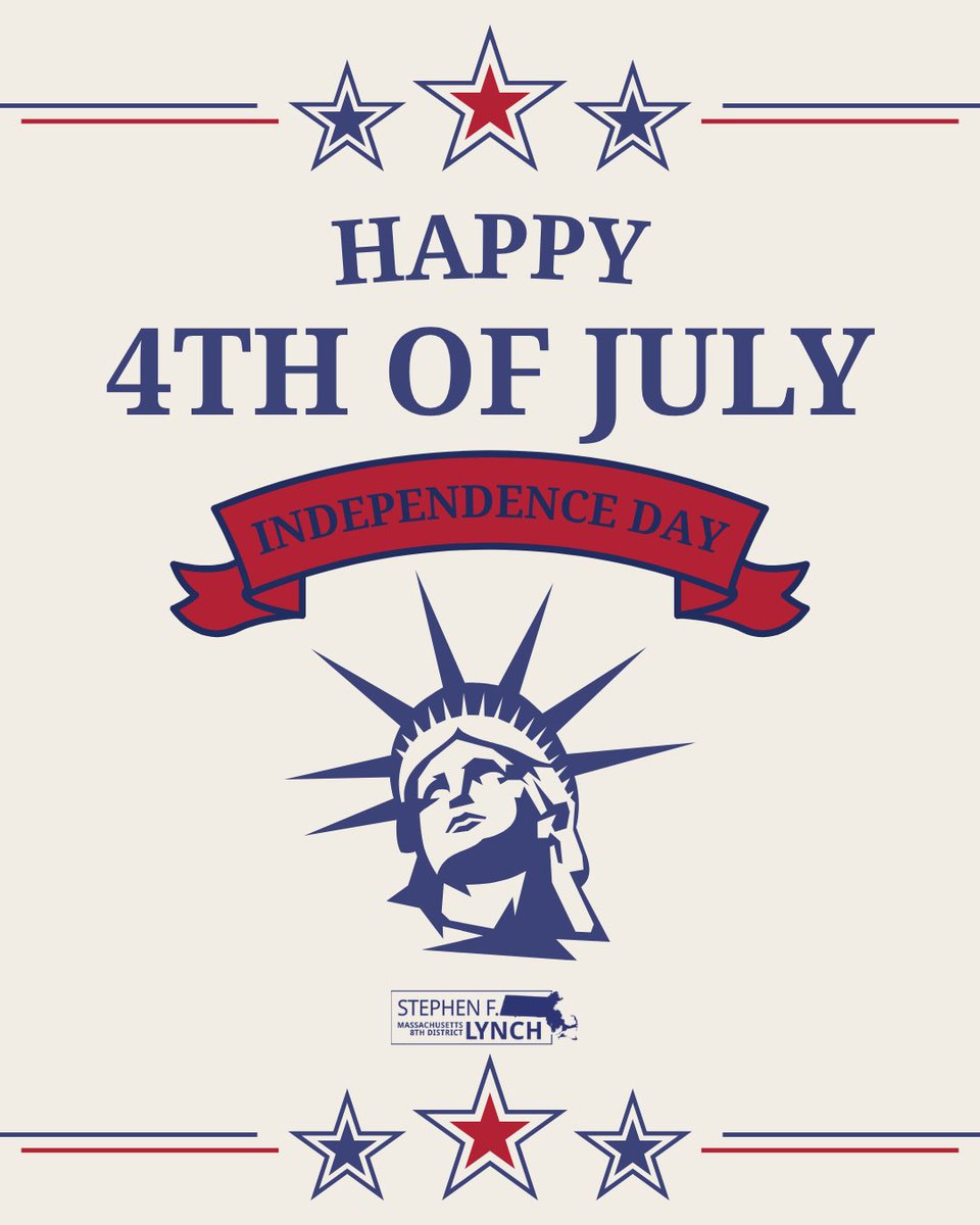 RepStephenLynch's tweet image. While we celebrate the blessings of our democracy on this Independence Day, please let us remember the generations of courageous Americans who fought the power of Kings and despots to gain, defend, and preserve that freedom.
Have a safe and Happy 4th! 🇺🇸