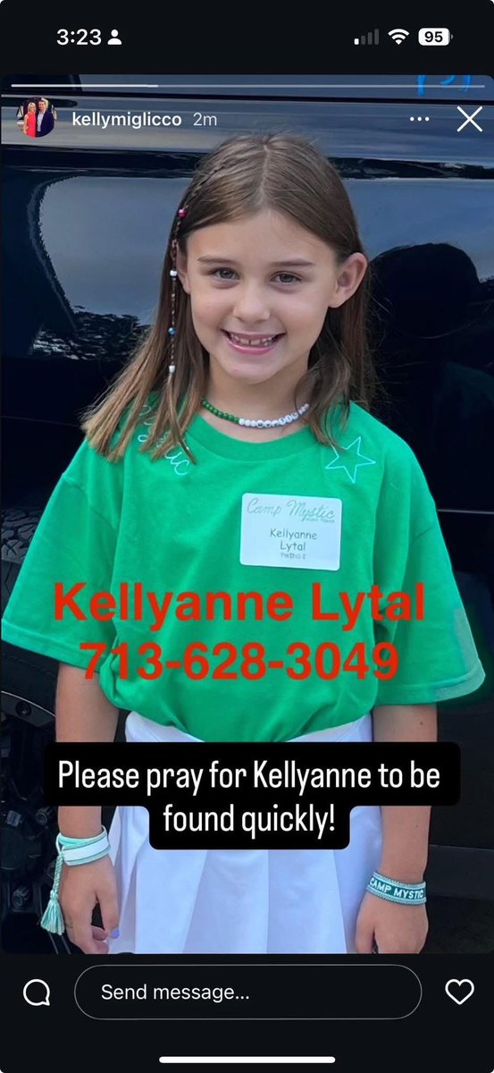 Texas Hill Country Flooding. 
Missing from Camp Mystic.
Please share.