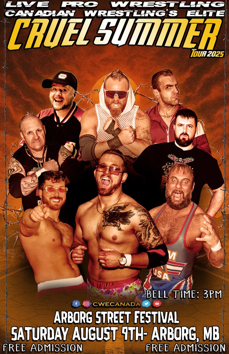 CWECanada's tweet image. Aug 9 @CWECanada FREE in Arborg, Manitoba!

Ft @HotshotDannyD @StardomRob @ronnieattitude @kevinjhcannon @AdrienBB_Burton @AC_DRAGNEEL @TGCTS &amp;amp; more!