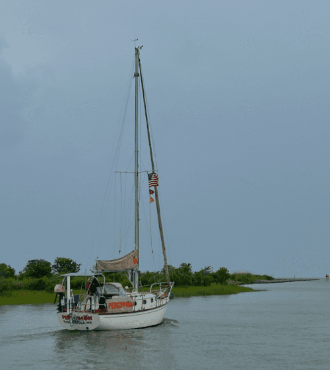 WildGooseSail's tweet photo. Pascagoula Mississippi sailor Nelson Walker sets out for solo circumnavigation aboard Persimmon, a Cape Dory 28.https://t.co/a6OZtgRMNa https://t.co/xjbNrELynM