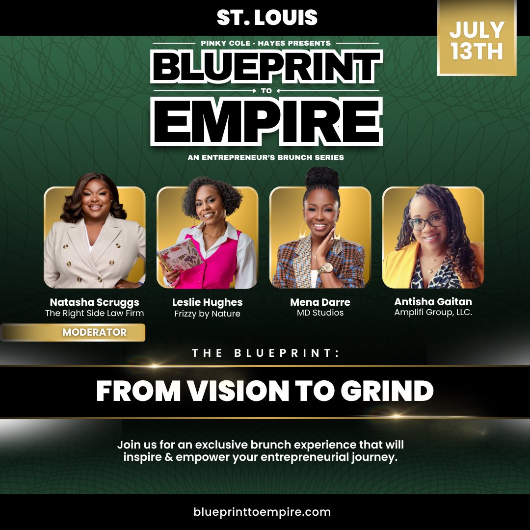 Natasha M Scruggs (@natashamscruggs) on Twitter photo 🚨Big Announcement 🚨
I’m excited to speak at <a href="/pinky907/">Pinky Cole</a> Blueprint To Empire Tour in STL! Let’s talk business, branding, and building a real empire. Pull up July 13th! Tickets are available now at blueprinttoempire.com
#PinkyCole #BluePrintToEmpire 🚨Big Announcement 🚨
I’m excited to speak at <a href="/pinky907/">Pinky Cole</a> Blueprint To Empire Tour in STL! Let’s talk business, branding, and building a real empire. Pull up July 13th! Tickets are available now at blueprinttoempire.com
#PinkyCole #BluePrintToEmpire