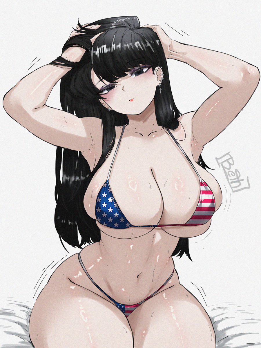 America~ FUCK YEAH!
Happy 4th of July! 🇺🇸

#art #KomiSan #KomisanwaKomyushouDesu #NSFWArt #DigitalArt #AnimeArt #4thofJuly