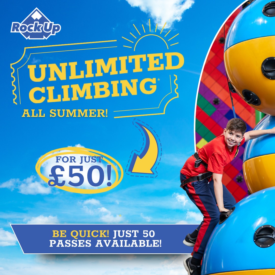 Rushden Lakes π (@rushdenlakessc) on Twitter photo Unlimited climbing all summer for just Β£50 ππ§! Grab a Summer Pass for Rock Up to enjoy endless climbing all summer, it's the perfect way to get your adventure off the ground again & again & again ππ bit.ly/4lCoXyL Unlimited climbing all summer for just Β£50 ππ§! Grab a Summer Pass for Rock Up to enjoy endless climbing all summer, it's the perfect way to get your adventure off the ground again & again & again ππ bit.ly/4lCoXyL