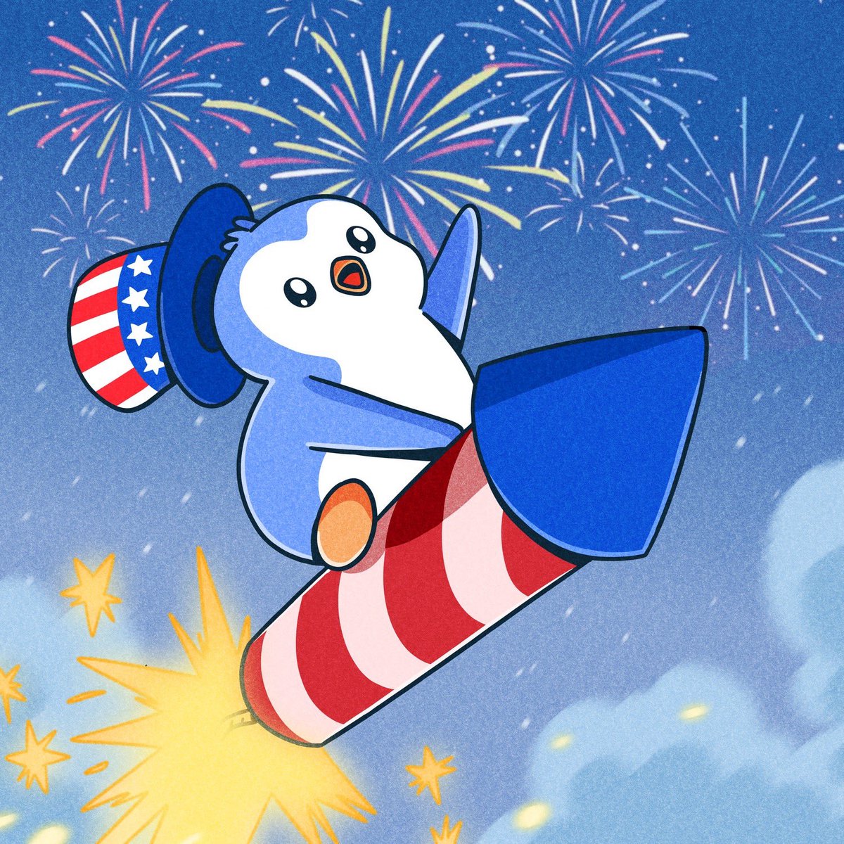 Happy 4th of July to everyone! Especially my 
<a href="/pudgypenguins/">Pudgy Penguins</a> &amp;
<a href="/LilPudgys/">Lil Pudgys</a> fam!