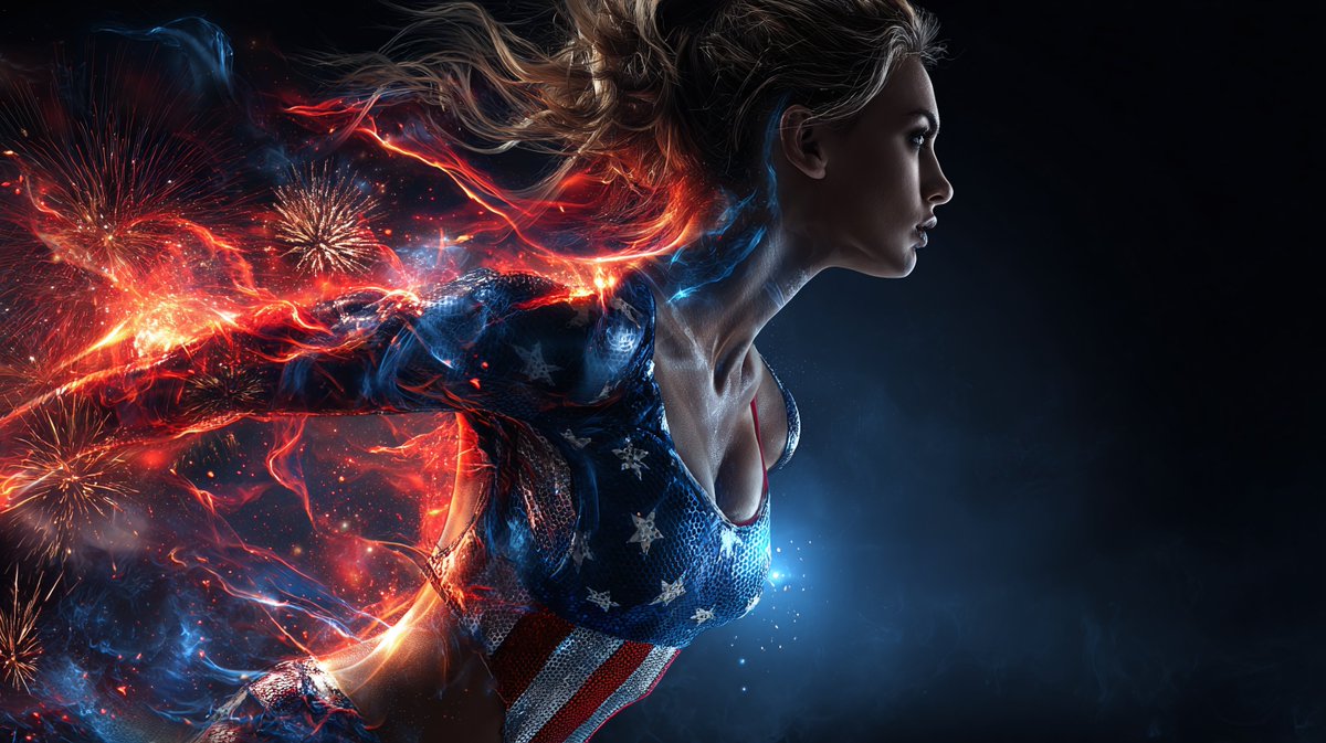 Stars, stripes, and full power 🇺🇸💫
She’s not just part of the celebration — she is the firework.
#FourthOfJuly #SuperheroVibes #IndependenceDay #USA #Fireworks #PatrioticArt #StarsAndStripes #DoubleExposure #AIart