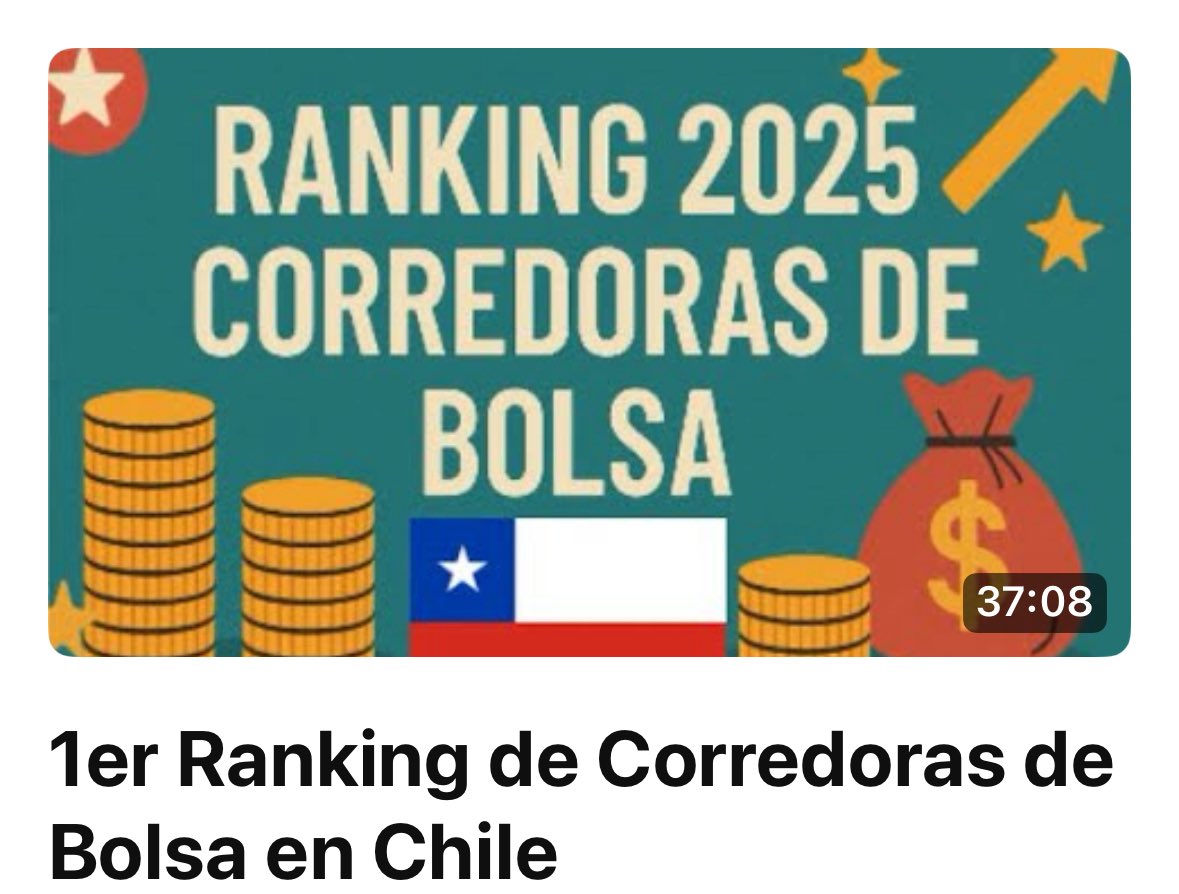 valentinusCap's tweet photo. 1er Ranking de Corredoras de Bolsa en Chile https://t.co/bRPNzSLOep vía @YouTube https://t.co/gTmj0oQFVp