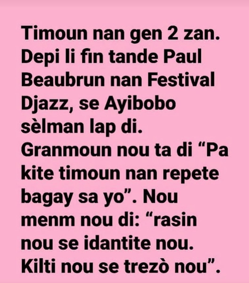 Bon enflyans #Ayibobo