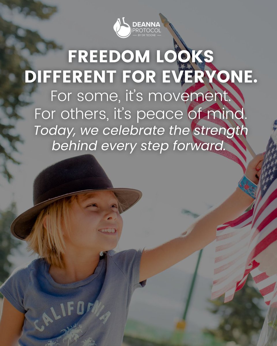 This Independence Day, we honor the quiet, daily victories that redefine freedom.

The Deanna Protocol is here to support those moments — because every step forward matters.

Wishing you a meaningful and empowering July 4th. 🇺🇸 ❤️ 

#IndependenceDay #DeannaProtocol #ALSCommunity
