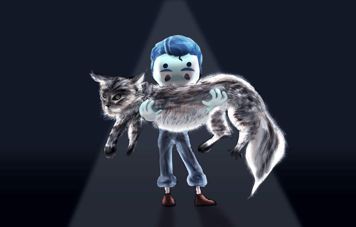 Oliver with a maine coon. #threadville #threadvilleoliver #robloxgame #roblox #threadvilleroblox