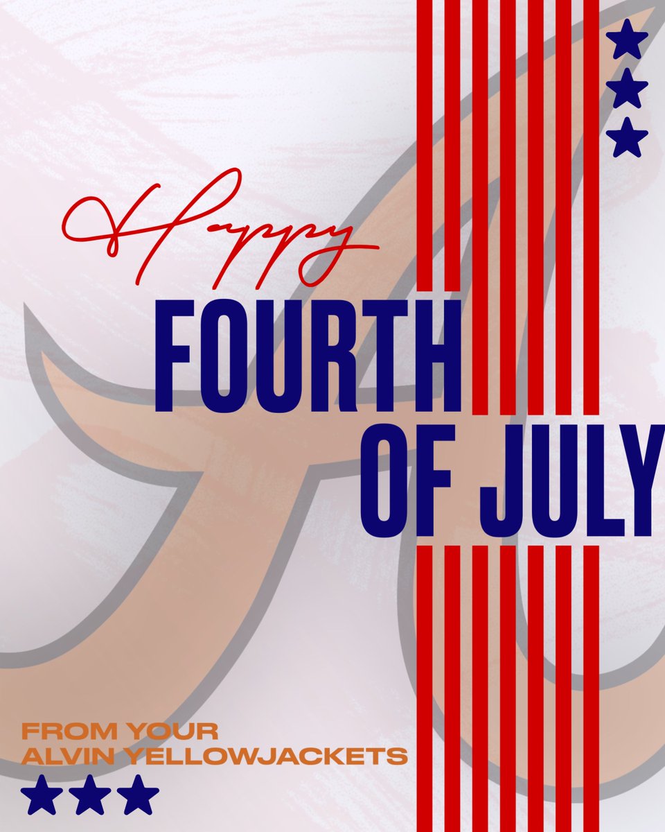 Today, we celebrate the freedom and unity that make our country great — the teamwork, perseverance, and pride that make our athletes JACKETS!
We’re proud to represent those values each day.

Wishing the City of Alvin a safe and joyful 4th of July!
