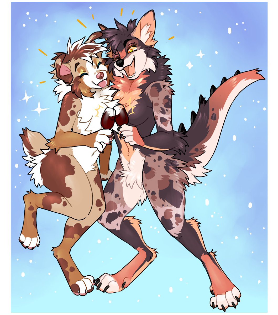 Willowpupz's tweet photo. Biggest happy birthday to my sister @Aussiebarks !! 🎁 🎂 

She got us so much cute sibling art this year 😭 https://t.co/bNrVp4WF2W