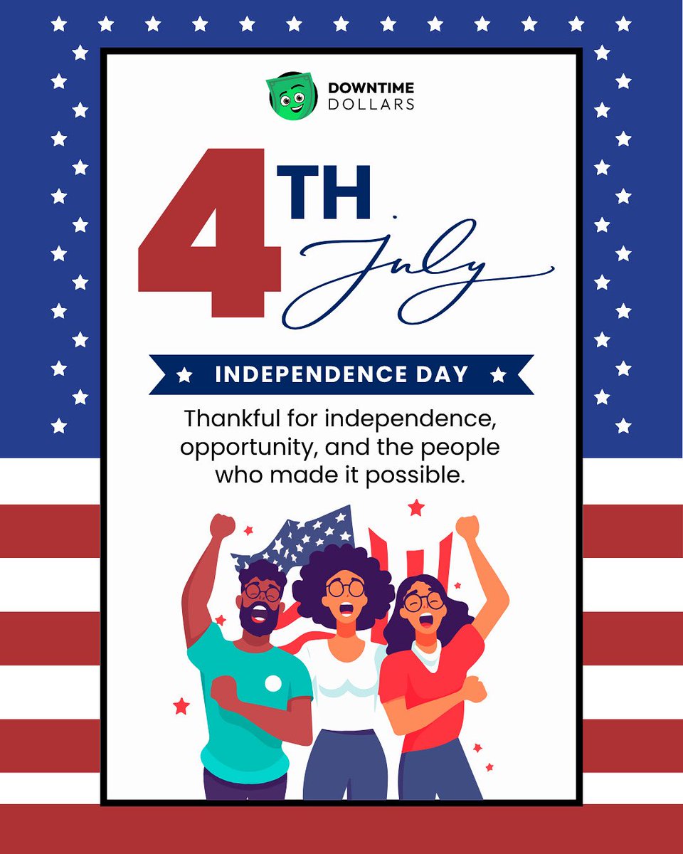 Today is about more than fireworks and BBQs. It’s a reminder that we’re stronger when we come together. No matter where we’re from or what we believe, there’s more that connects us than divides us. Let’s keep treating each other with kindness and unity.

Happy 4th from Downtime!