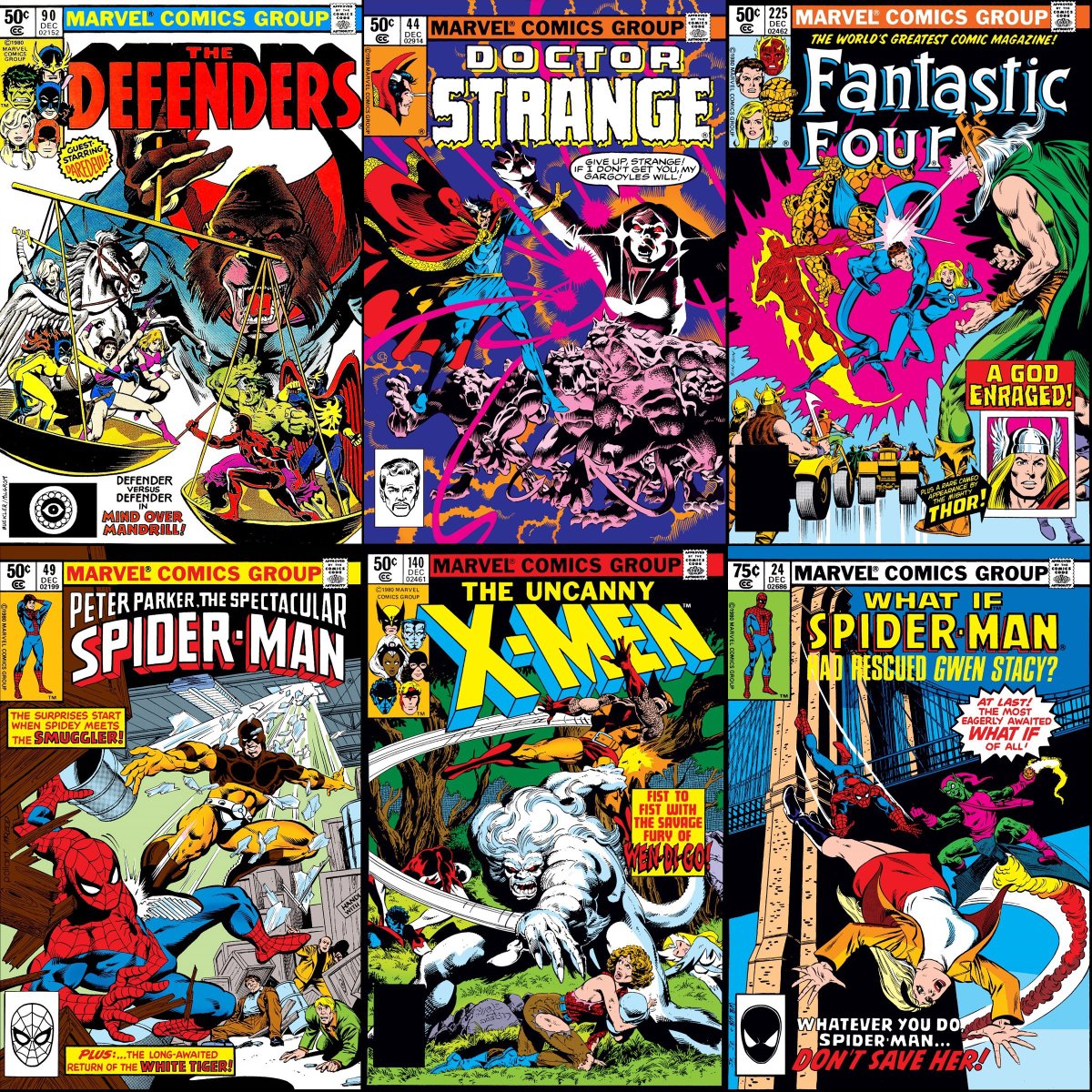 Marvel Comics that were on sale with cover dates of December 1980.