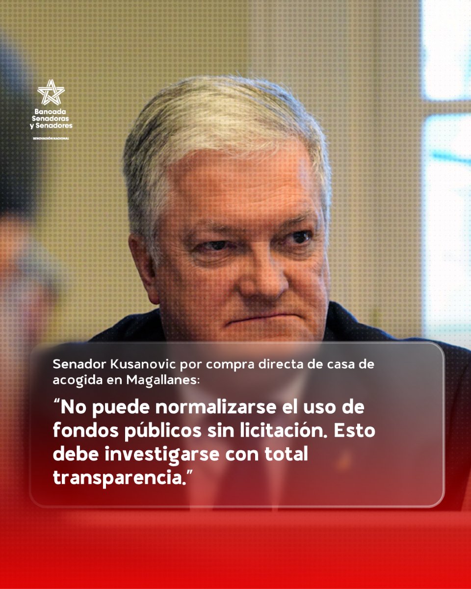🚨NOTICIA | Senador Kusanovic por compra directa de casa de acogida en Magallanes: “No puede normalizarse el uso de fondos públicos sin licitación. Esto debe investigarse con total transparencia.”