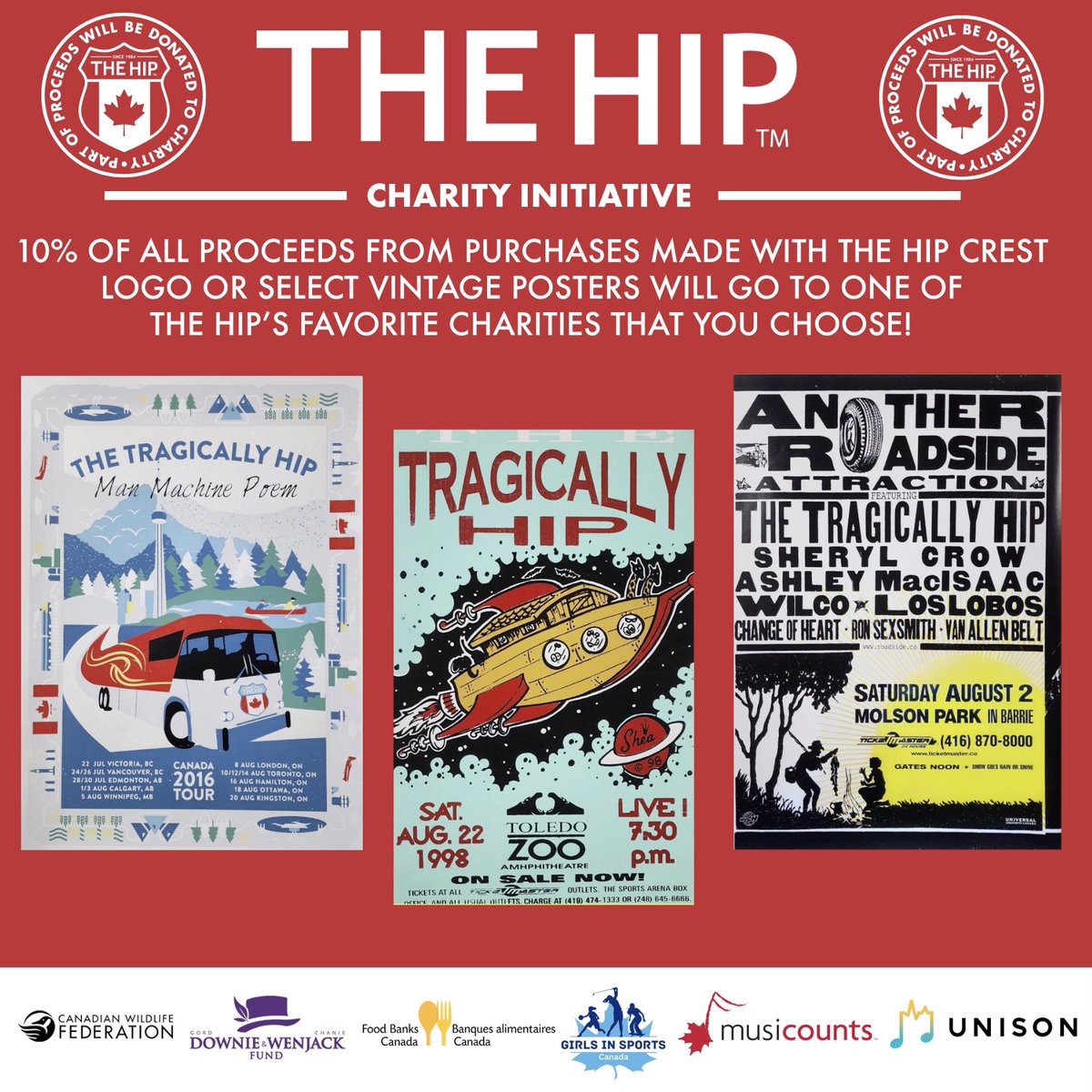 thehipofficial's tweet image. 10% of sales from the new Charity Tab go to one of six amazing organizations. YOU choose where the support goes. Shop now & make an impact: thehip.com/collections/ch…
Thanks for helping make Canada a better place!