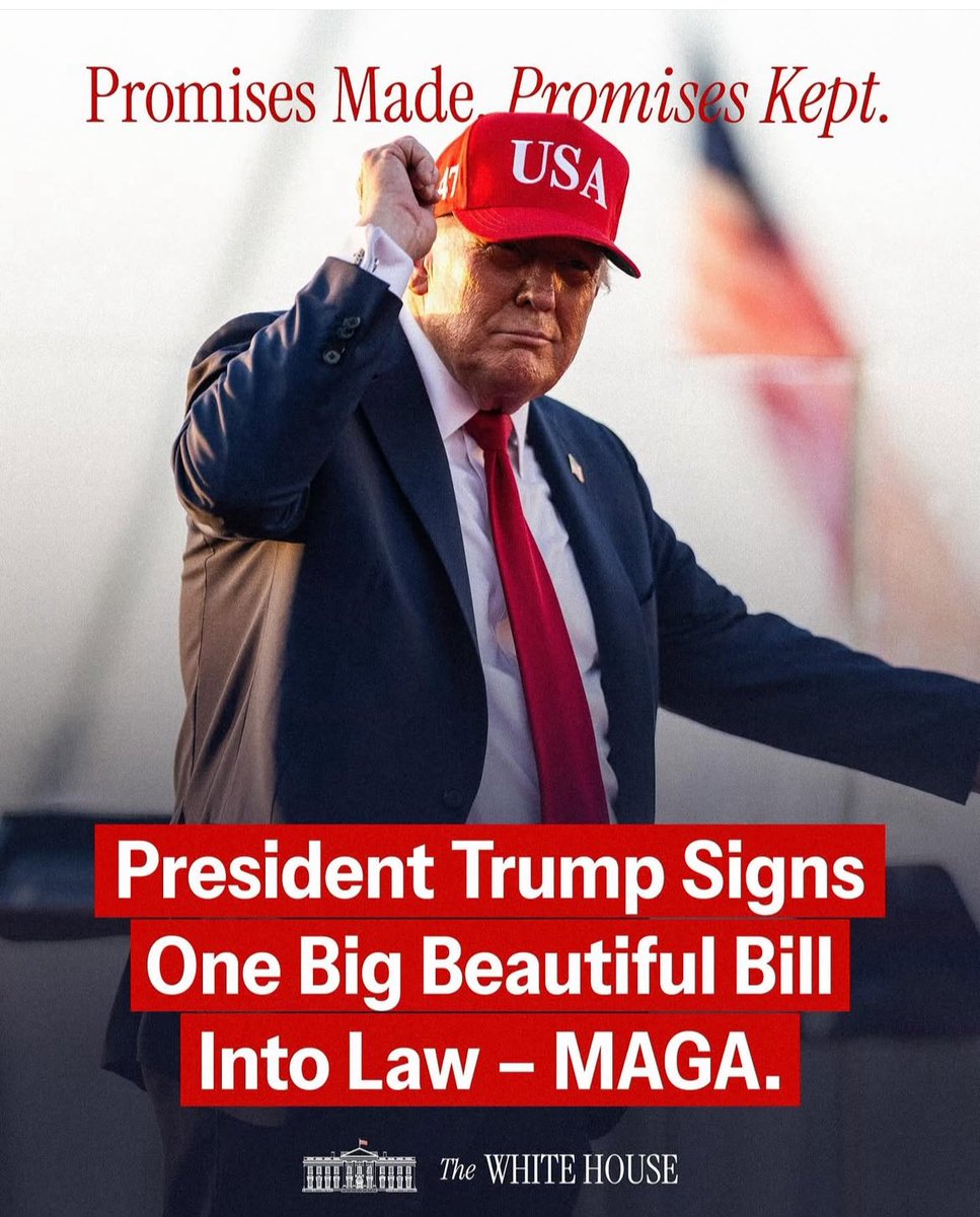GenBeta_SOL's tweet image. Promises Made. Promises Kept. 🇺🇸👶
@realDonaldTrump just signed the Big Beautiful Bill into law and the Trump Baby accounts are locked in. This is great news for all Gen Beta Babies.
📜 $GENB
🔗 CA: GeNbRbqsme9aEPXBQ9sP6GPseR8LxLW4W23d3V8bJGZn