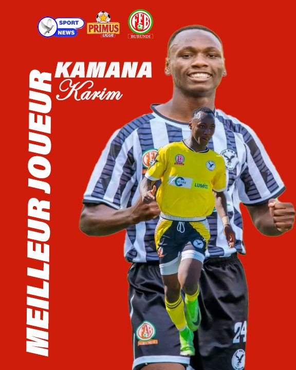 honpigeon's tweet photo. 🔵⚪ Karim Kamana  umukinyi w'umurwi Aigle Noir CS niwe atahanye agashimwe kumukinyi mwiza  yitwaye neza gusumba abandi umwaka w'inkino 2024-2025 mw'ihiganwa Primus League Burundi 🇧🇮.

#FFB #INUMASPORTNEWS #PLB https://t.co/Zqod9HnE2t