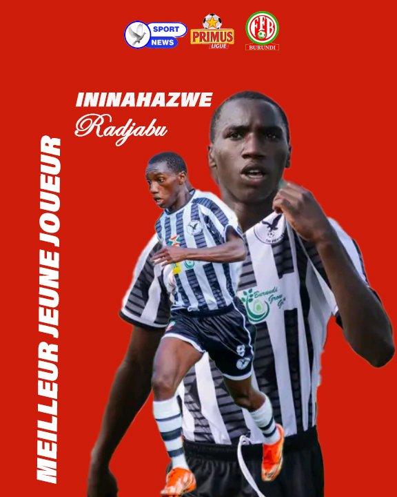 honpigeon's tweet photo. 🔵⚪ Ininahazwe Radjabu umukinyi w'umurwi Aigle Noir CS niwe atahanye agashimwe k'umukinyi akiri muto yitwaye neza gusumba abandi umwaka w'inkino 2024-2025 mw'ihiganwa Primus League Burundi 🇧🇮.

#FFB #INUMASPORTNEWS #PLB https://t.co/9BNHNC9TVD
