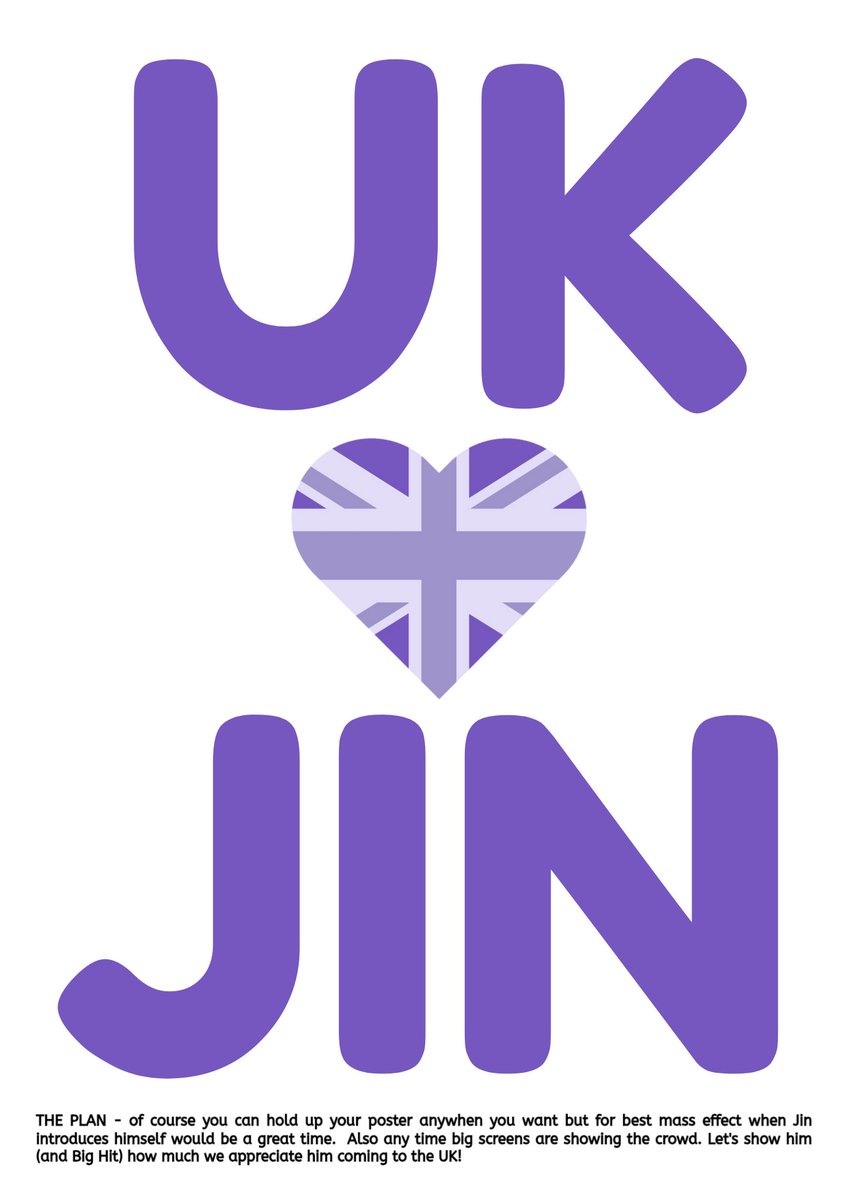 baminthepoop's tweet image. ๐ข. London ARMY! IT'S THE TIME
For Day 1 of RUN SEOKJIN_EP.TOUR on August 5th at The O2 Arena, letโs unite for the UK โก JIN fan project!
๐
Date: 5th August
๐ Location: The O2, London
๐ Action Plan:
โ
Print your banners (white background works best for home printers).โฆ