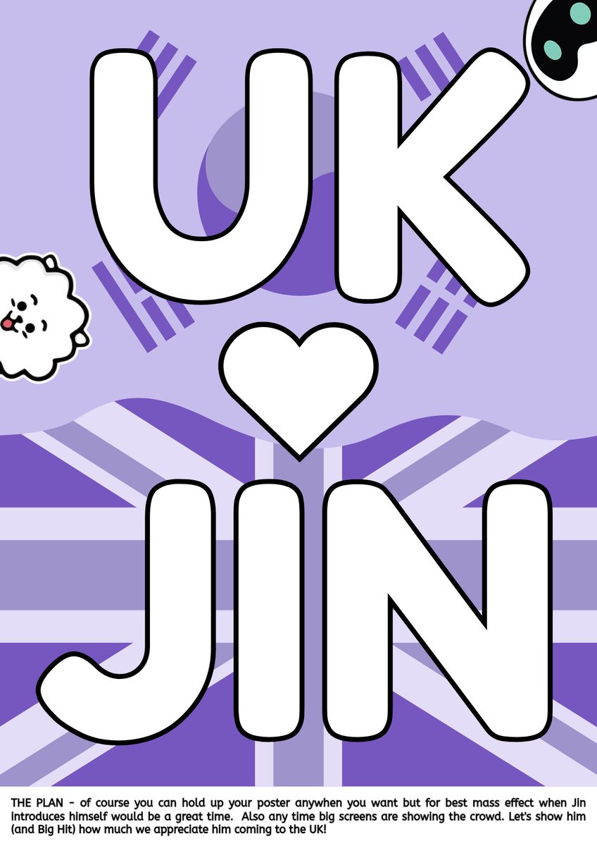 baminthepoop's tweet image. ๐ข. London ARMY! IT'S THE TIME
For Day 1 of RUN SEOKJIN_EP.TOUR on August 5th at The O2 Arena, letโs unite for the UK โก JIN fan project!
๐
Date: 5th August
๐ Location: The O2, London
๐ Action Plan:
โ
Print your banners (white background works best for home printers).โฆ