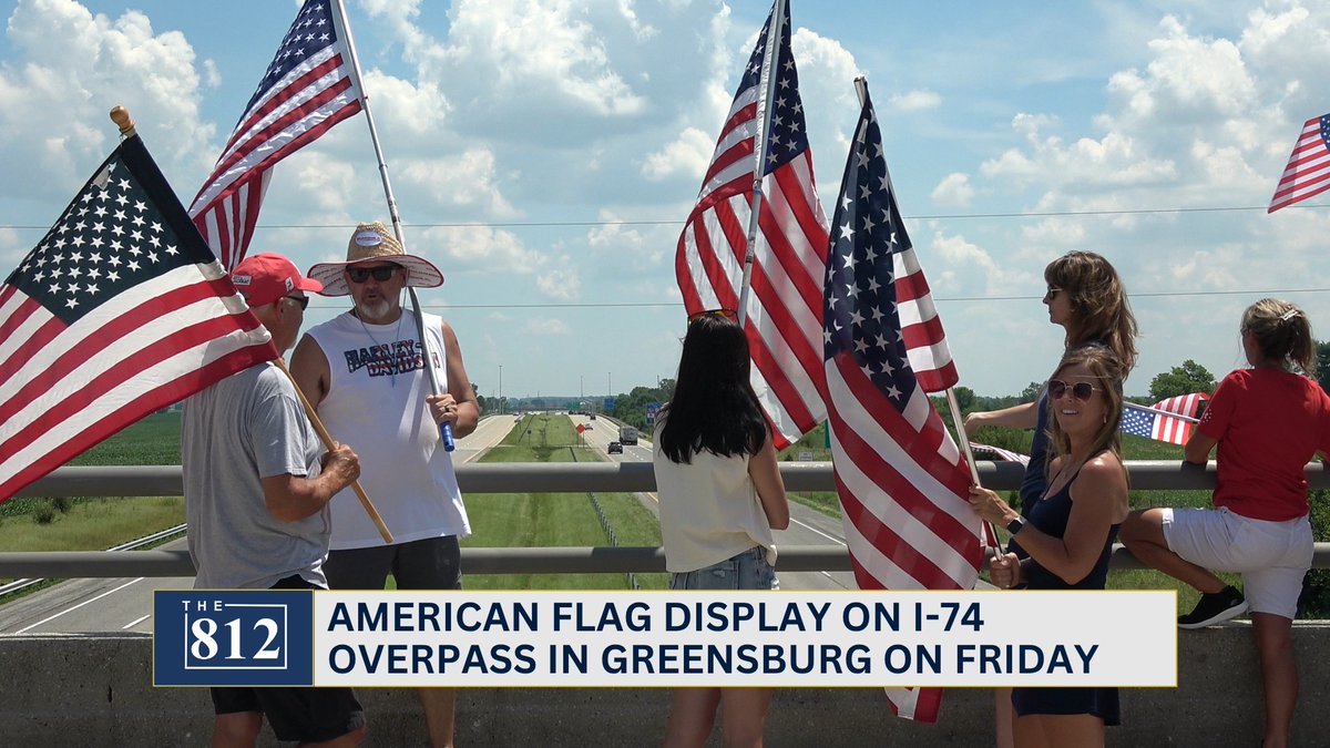 A patriotic tradition continued on an I-74 overpass in Greensburg on Friday.

Watch here: 812noww.com/post/group-wav…