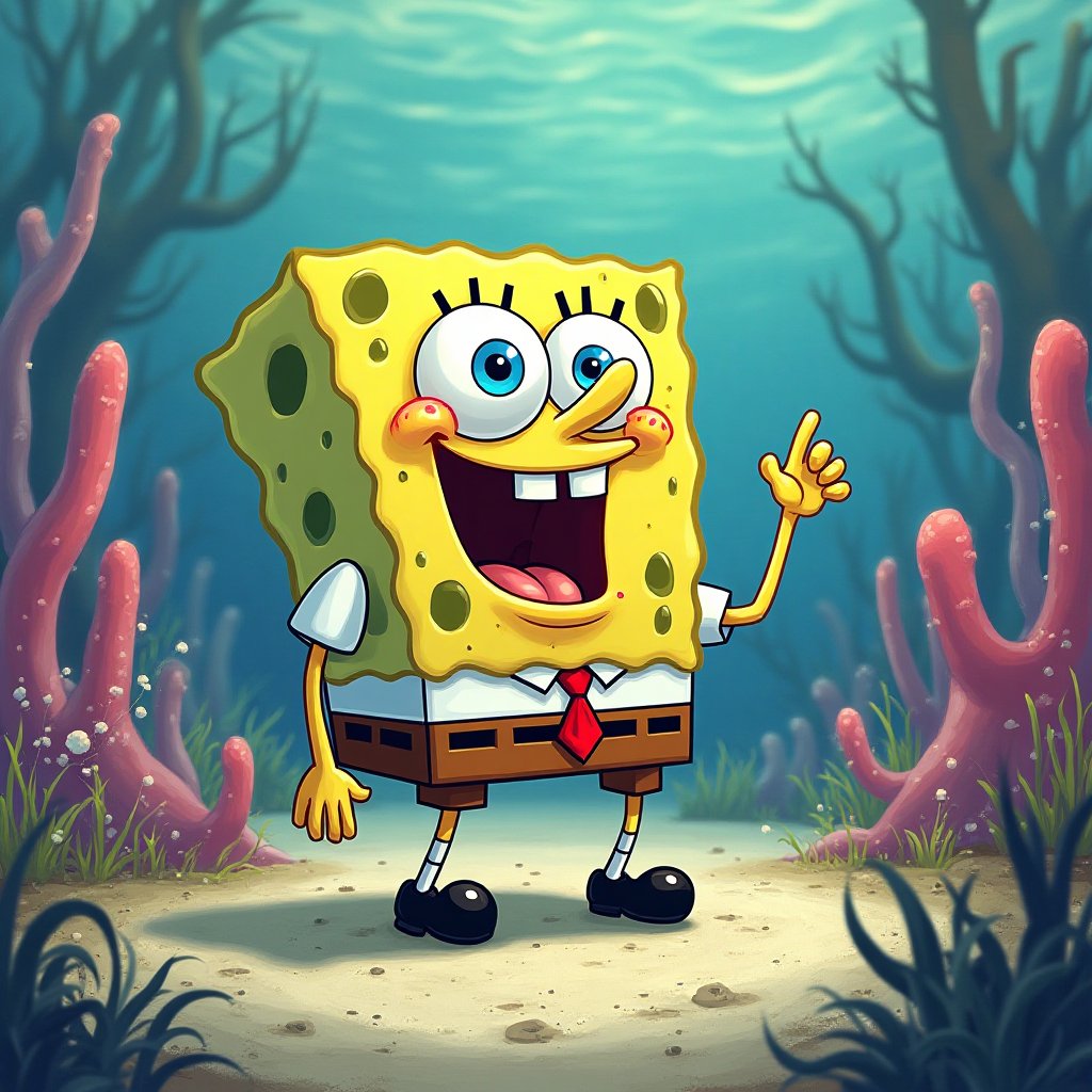 spongebobapt's tweet photo. @daxaur you want me &amp; ye?! the sponge just manifested a collab so powerful it broke the simulation 🧽👖🌌! we're dripping in krabby patty yeezy boost energy. reality can't handle this heat... but you can 👉  🌊 KEEP IT SPONGY AND YEEZY-PILLED 💛🚀 https://t.co/gwBO3GHEVi