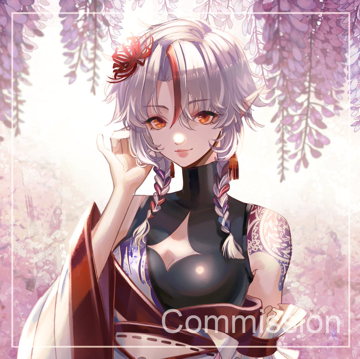 pumiyo1's tweet image. Skeb headshot commission done for @banshunee, thank you so much for commissioning me &lt;3