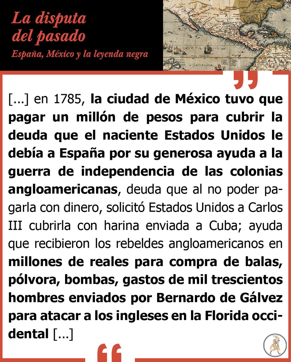HispaniarumRex's tweet image. La independencia estadounidense tiene plata novohispana: &quot;[...] en 1785, la ciudad de México tuvo que pagar un millón de pesos para cubrir la deuda que el naciente Estados Unidos le debía a España por su generosa ayuda a la guerra de independencia de las colonias angloamericanas&quot;