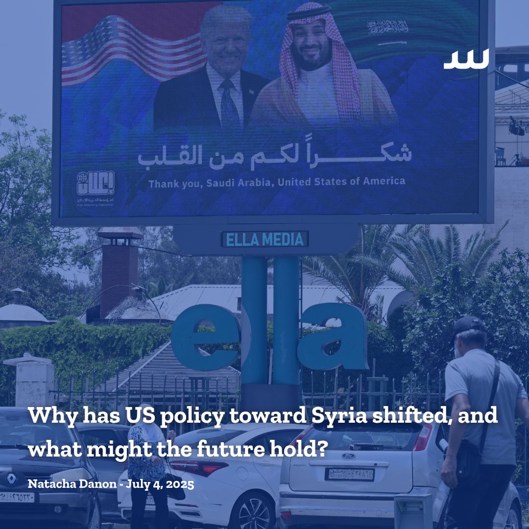 🧵 President Donald Trump signed an executive order lifting most US sanctions on Syria this week, cementing a sea change in his country’s approach to Damascus. What explains the shift, and what could future US policy look like?

🔗bit.ly/4kngqP0