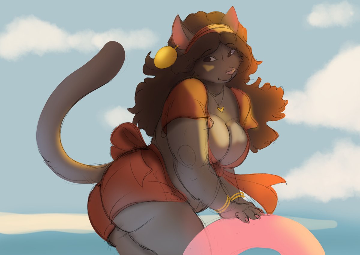 its premade art for ych (which is still open) but I just upload it here without a text as a cute sketch =w= #furryart  #chubbyfur