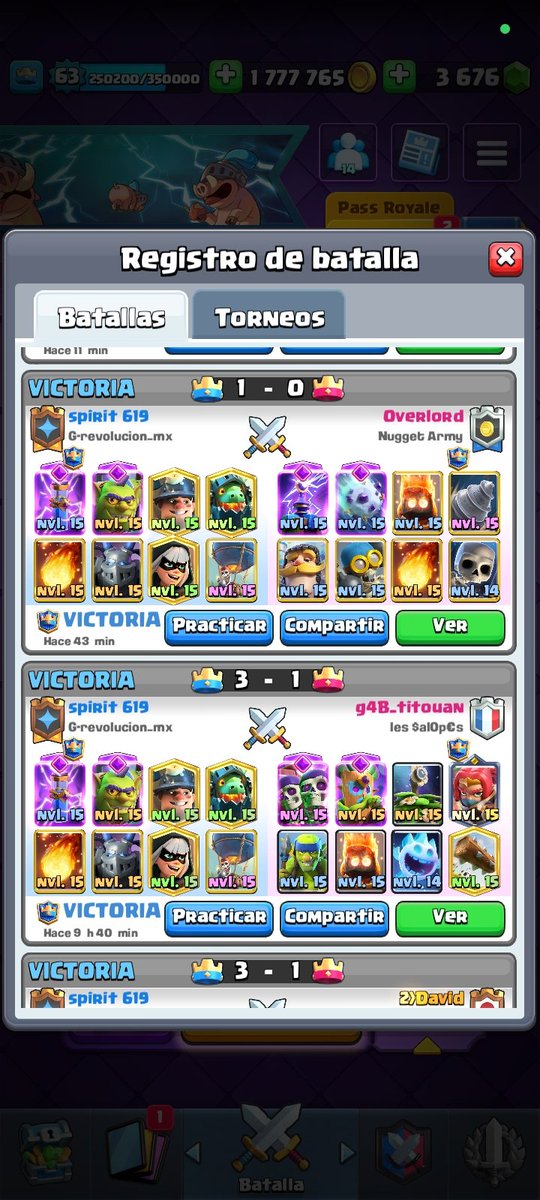 Por fin llegamos 🥳😅😁 y con el mazo de <a href="/Pompeyo4CR/">Pompeyo4</a> ora vamos por los top 😅