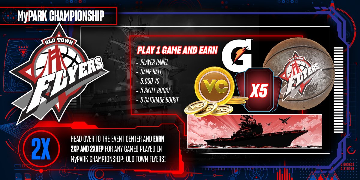 Head to the Event Center to play in Old Town's Championship MyPARK and earn 2XREP &amp; 2XP for all games played today till 7/7 😤